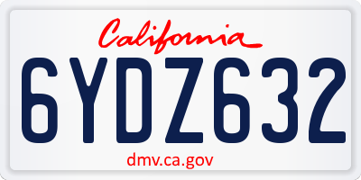 CA license plate 6YDZ632