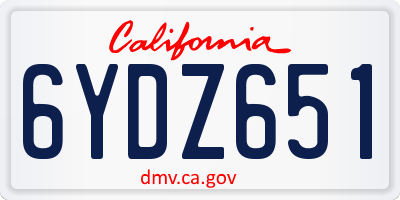 CA license plate 6YDZ651