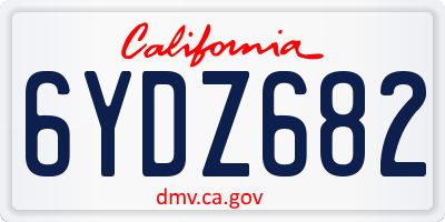 CA license plate 6YDZ682
