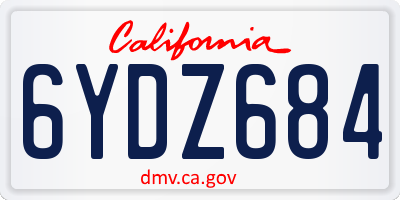 CA license plate 6YDZ684