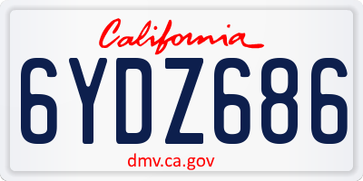 CA license plate 6YDZ686