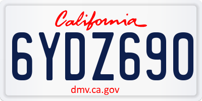 CA license plate 6YDZ690