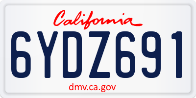 CA license plate 6YDZ691