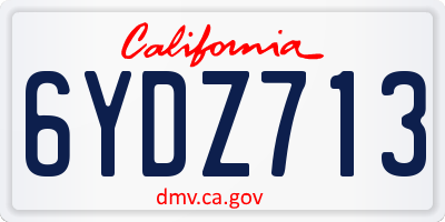 CA license plate 6YDZ713