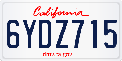 CA license plate 6YDZ715
