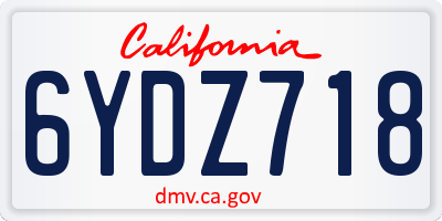 CA license plate 6YDZ718