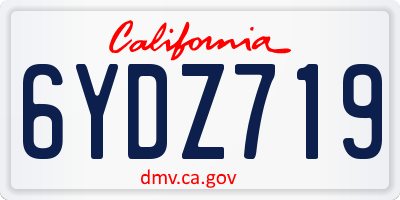 CA license plate 6YDZ719