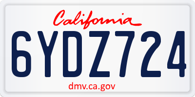 CA license plate 6YDZ724
