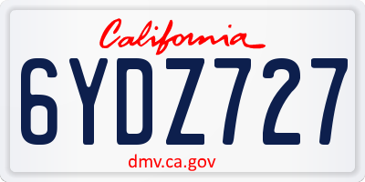 CA license plate 6YDZ727