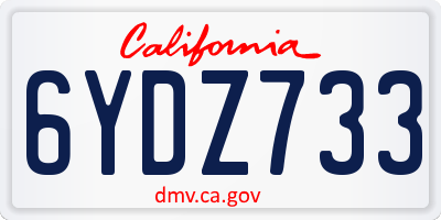 CA license plate 6YDZ733