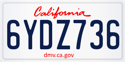 CA license plate 6YDZ736