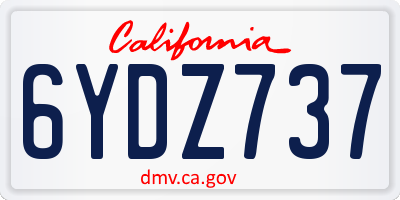 CA license plate 6YDZ737