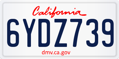 CA license plate 6YDZ739