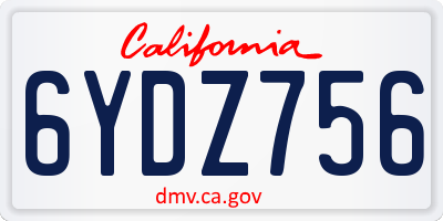 CA license plate 6YDZ756