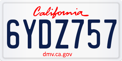 CA license plate 6YDZ757