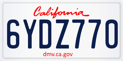 CA license plate 6YDZ770