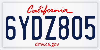 CA license plate 6YDZ805