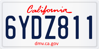 CA license plate 6YDZ811