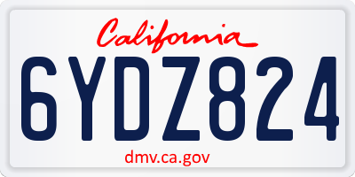 CA license plate 6YDZ824