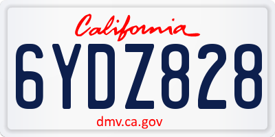 CA license plate 6YDZ828