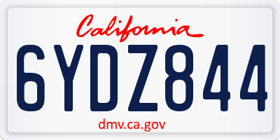 CA license plate 6YDZ844