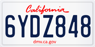 CA license plate 6YDZ848
