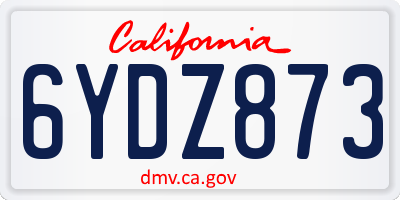 CA license plate 6YDZ873