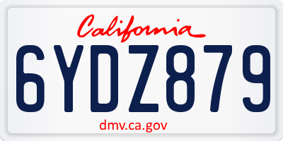 CA license plate 6YDZ879