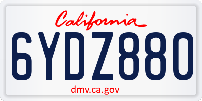 CA license plate 6YDZ880