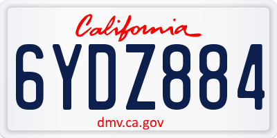 CA license plate 6YDZ884