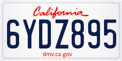 CA license plate 6YDZ895