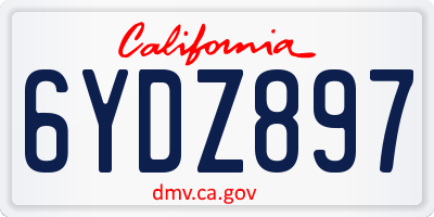 CA license plate 6YDZ897