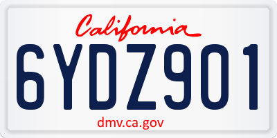 CA license plate 6YDZ901