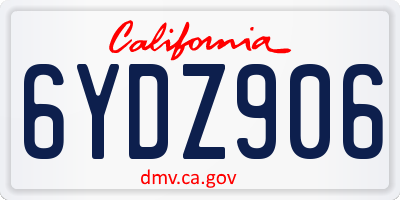 CA license plate 6YDZ906