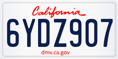 CA license plate 6YDZ907