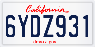 CA license plate 6YDZ931