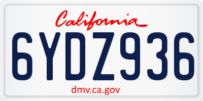 CA license plate 6YDZ936
