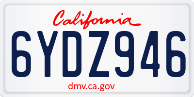CA license plate 6YDZ946