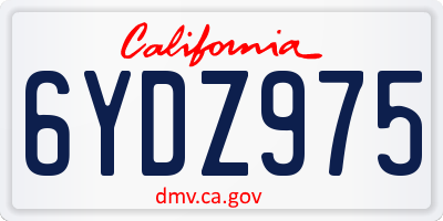 CA license plate 6YDZ975