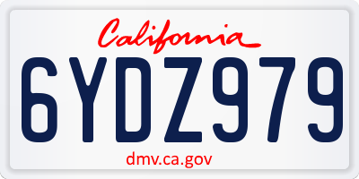 CA license plate 6YDZ979