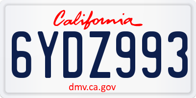 CA license plate 6YDZ993