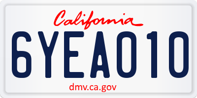 CA license plate 6YEA010
