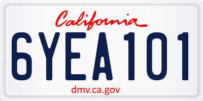 CA license plate 6YEA101