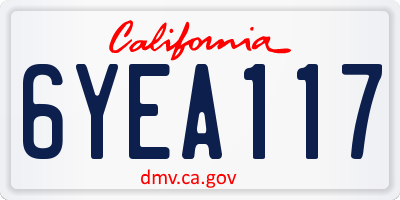 CA license plate 6YEA117