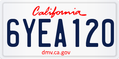 CA license plate 6YEA120