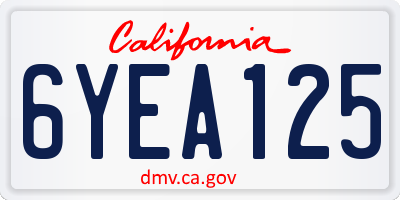CA license plate 6YEA125