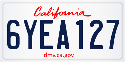 CA license plate 6YEA127