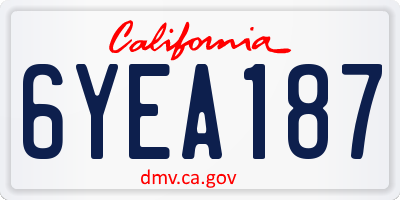 CA license plate 6YEA187
