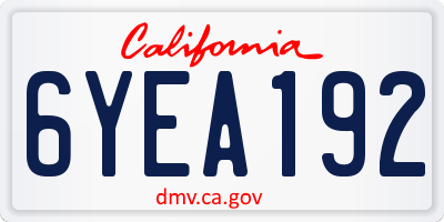 CA license plate 6YEA192