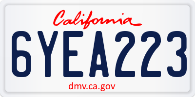 CA license plate 6YEA223